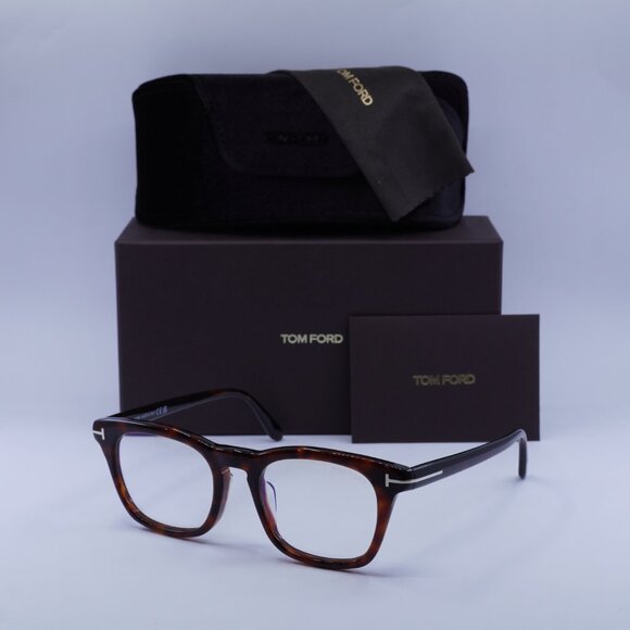 Tom Ford FT5870-F-B 054 Eyeglasses Red Havana 52mm Square Frame - Picture 10 of 10